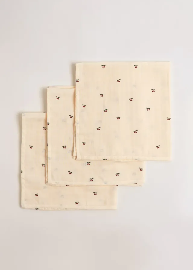 Konges Sløjd hydrofiele doek cherry 65x65 3-pack bio
