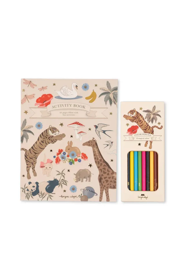 Konges Sløjd Activiteitenboek met Kleurpotloden Multi met Stickers
