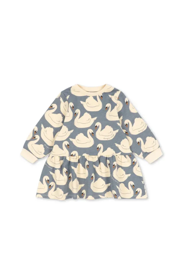 Konges Sløjd Loupy sweaterjurk swan biokatoen