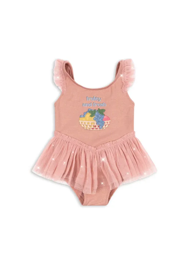 Konges Sløjd Amandine badpak powder pink met tule