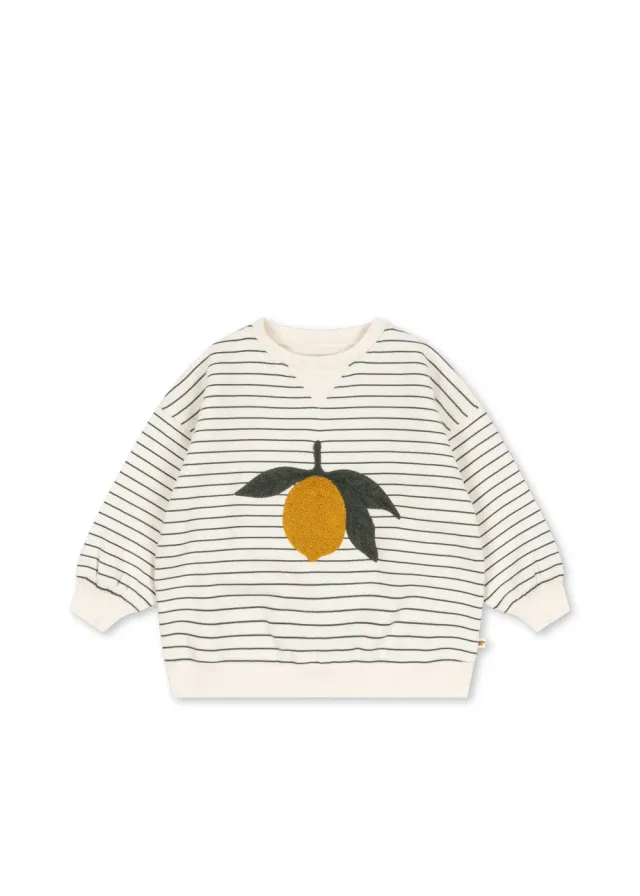 Konges Sløjd Amio sweater cilantro stripe katoen