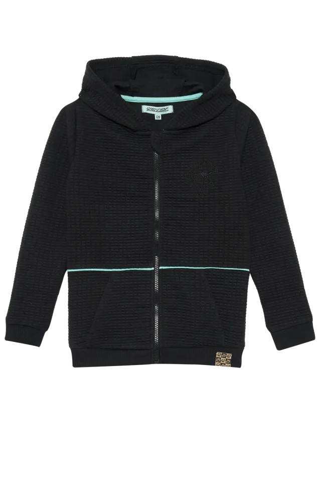 4President Antoon Black vest jongens zwart rits