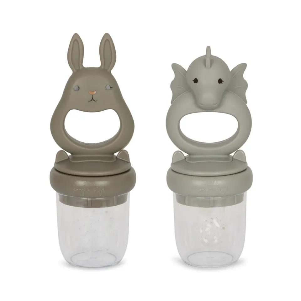 Konges Sløjd fruitspeen set 2 draak konijn silicone hapje