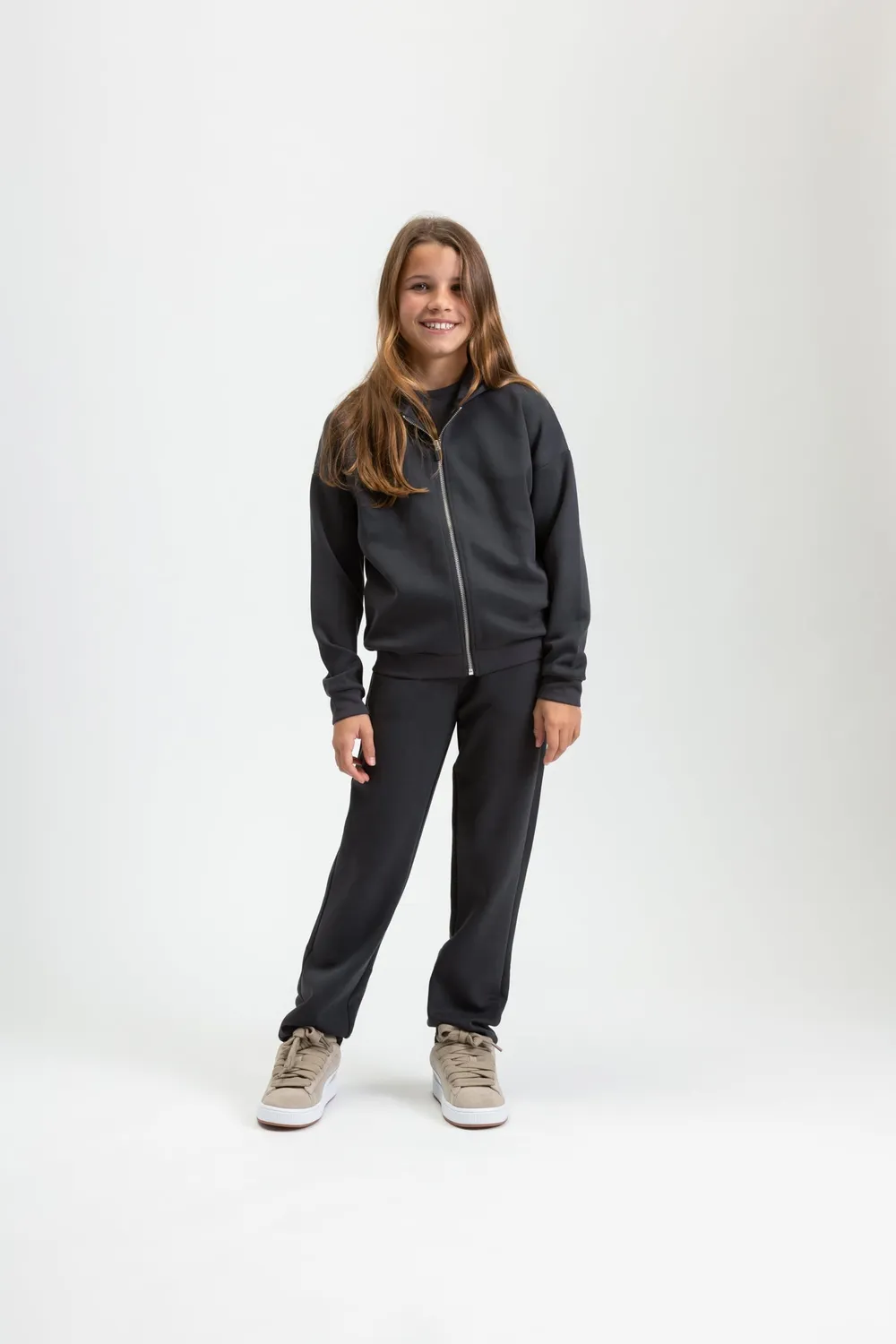 4PRESIDENT Mia Black hoodie met rits meisjes