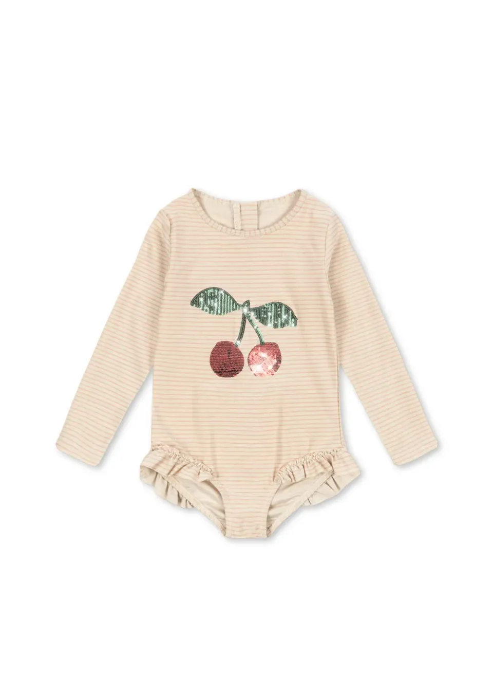 Konges Sløjd Jade badpak lange mouw rose stripe paillet