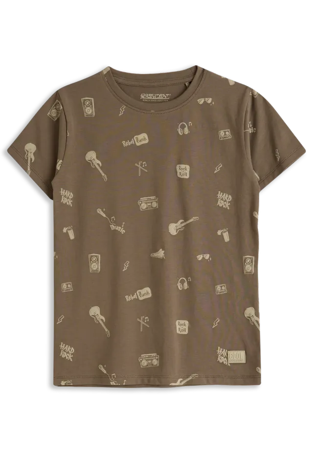 4President Boris Stone gray T-shirt jongens