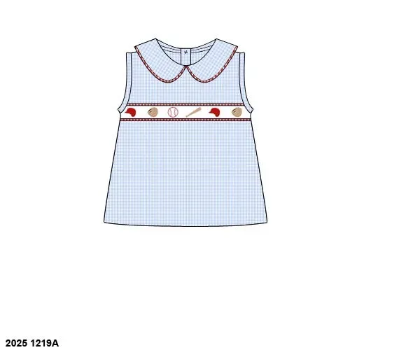 Busy Bee Smocks Baseball Ribbon geweven overhemd jongens