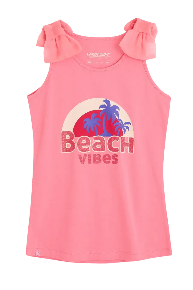 4PRESIDENT Rozlyn Pink top Sunny Vibes katoen