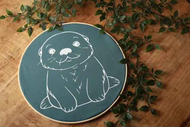Een presentje Otter love wandcirkel 15 cm groen