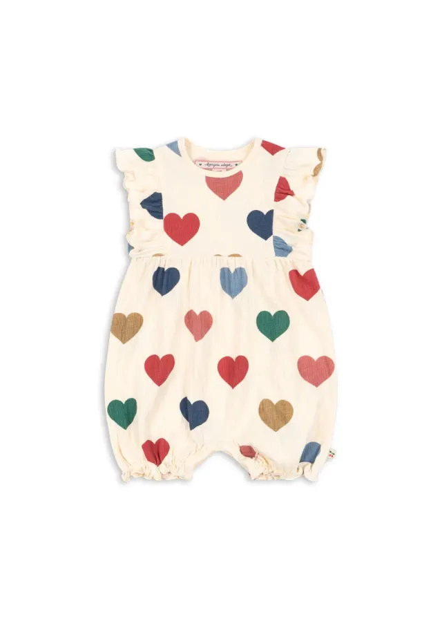 Konges Sløjd Chleo Ruche romper bon coeur coloré bio