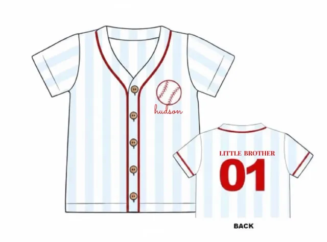 Busy Bee Smocks Play Ball jersey 6 little brother