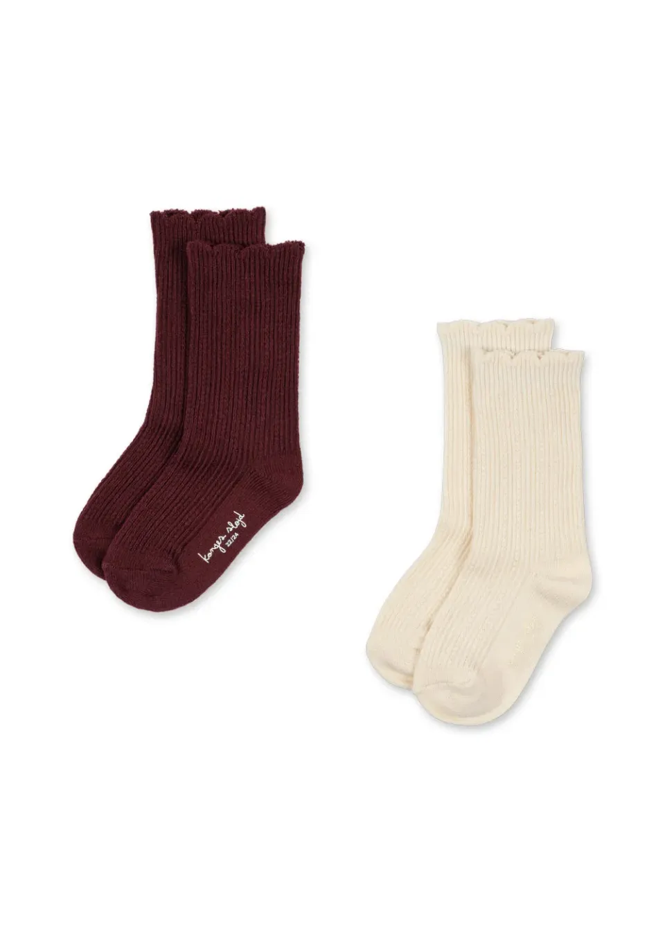 Konges Sløjd Pointelle Sokken 2-Pack Bordeaux