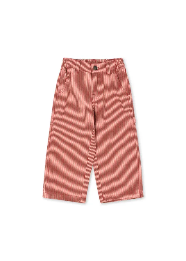 Konges Sløjd Luc broek milk rouge stripe biokatoen