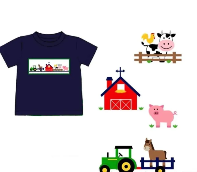 Busy Bee Smocks Farm knit shirt jongens boerderij