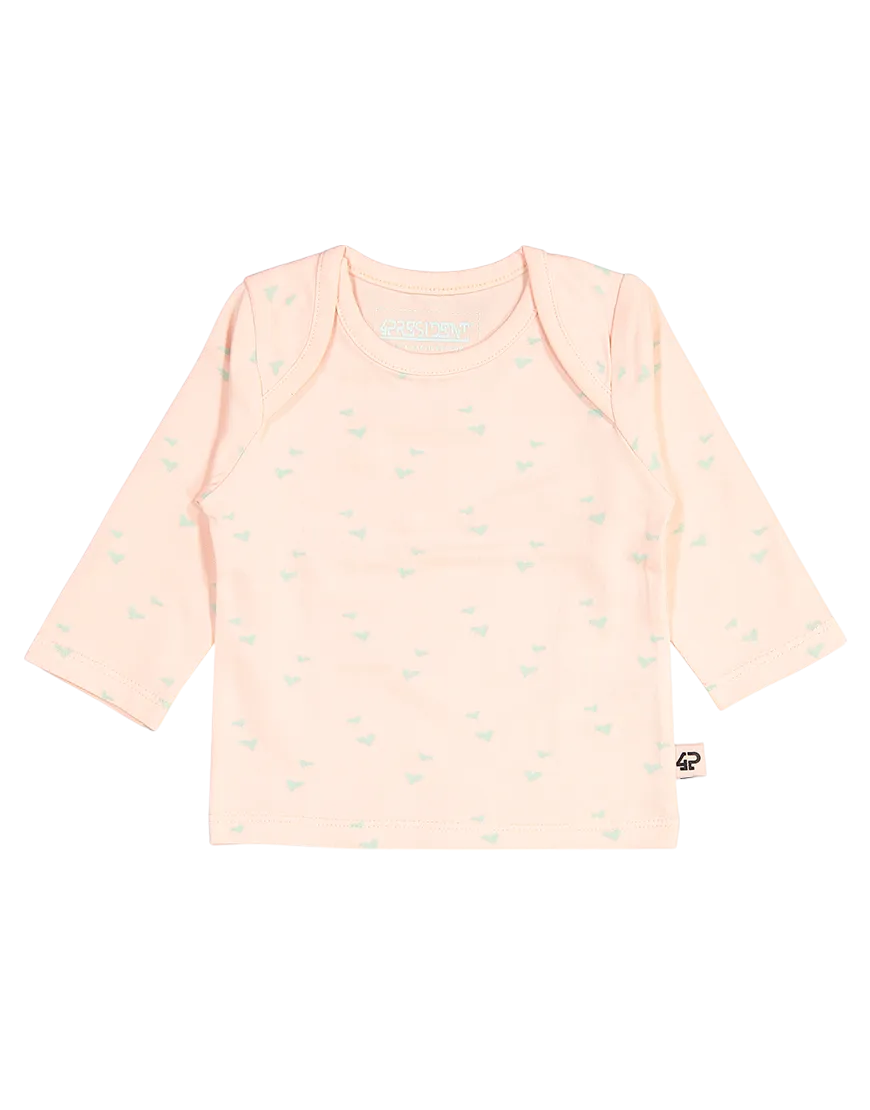 4President Quinn baby shirt Blush AOP katoen