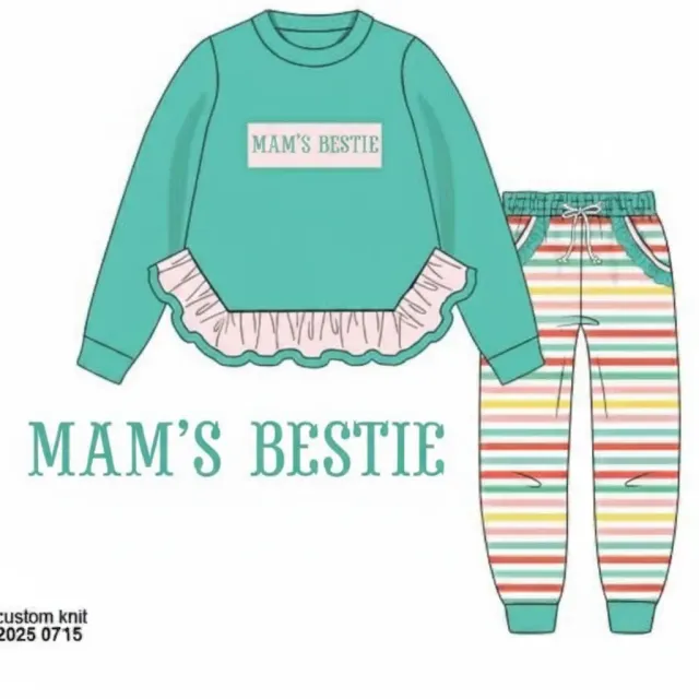 Busy Bee Smocks Knit Joggers joggingset 18M regenboog defect