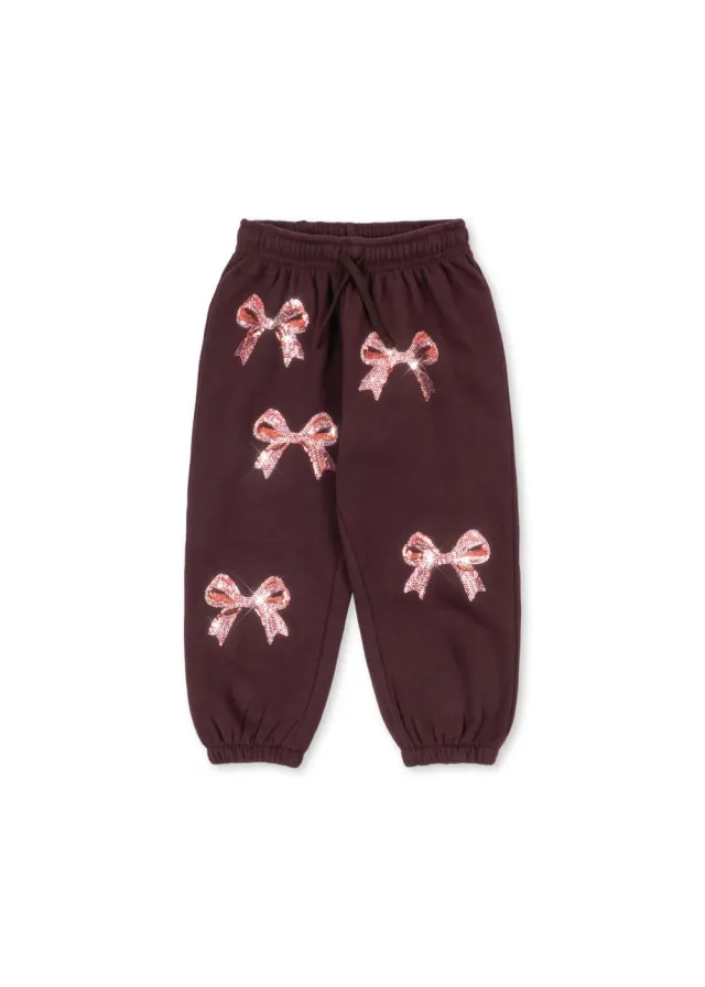 Konges Sløjd Lou sweatbroek decadent chocolate pailletstrik