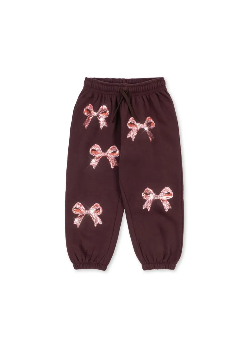 Konges Sløjd Lou sweatbroek decadent chocolate pailletstrik