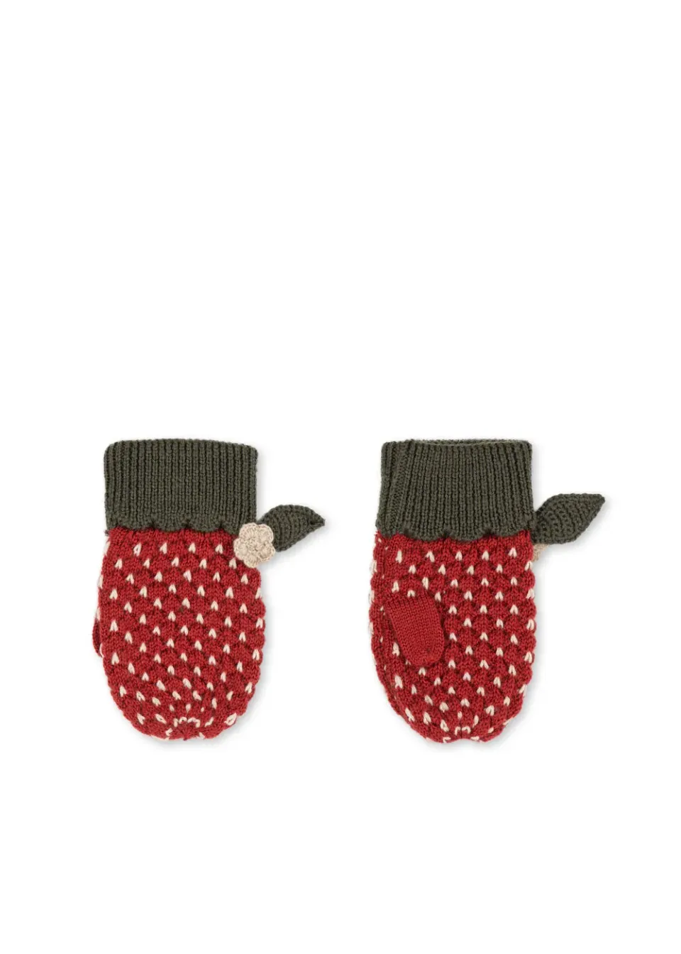 Konges Sløjd Strawberry wanten true red merinowol