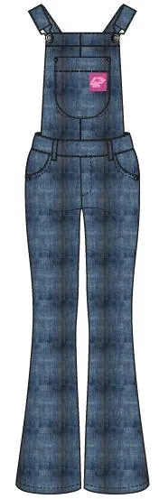 4PRESIDENT Halina Mid Blue tuinbroek meisjes denim