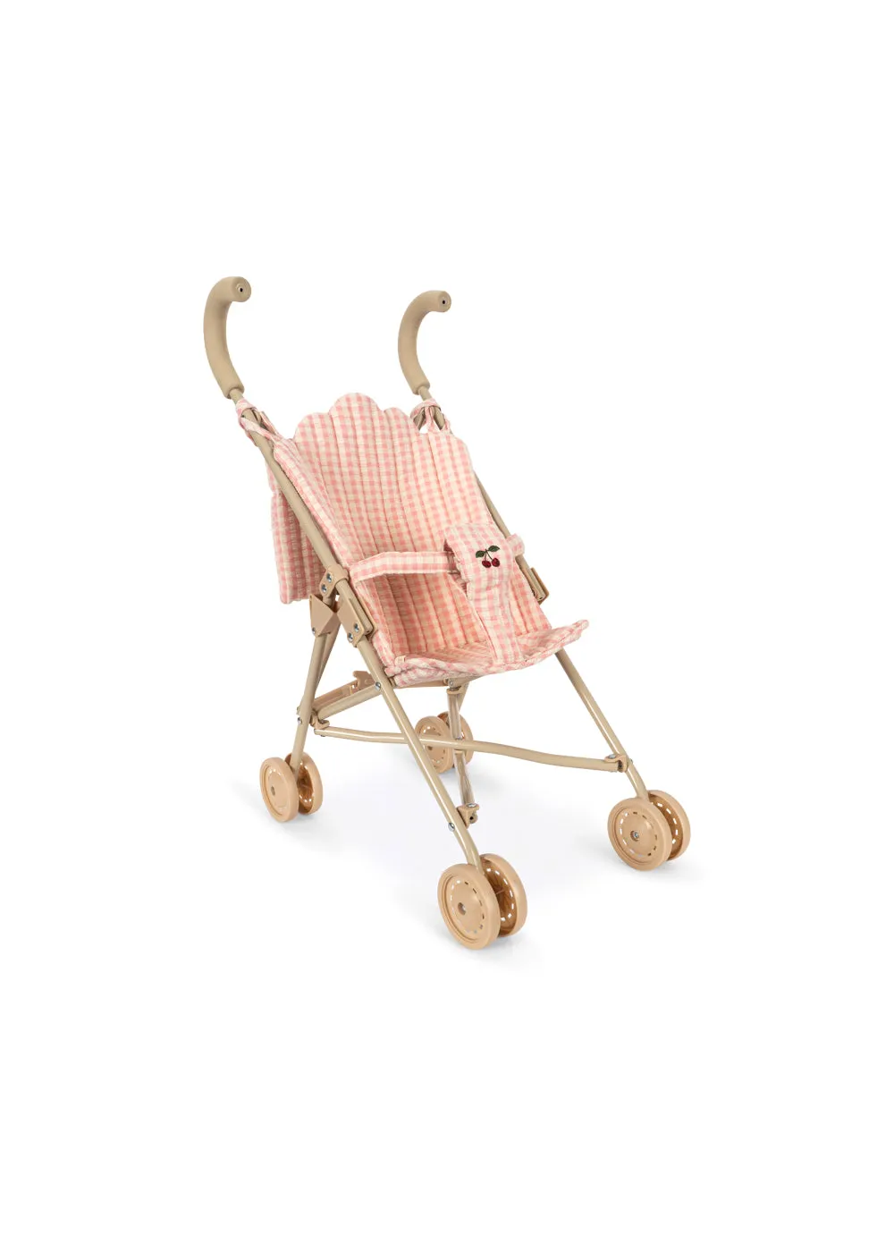Konges Sløjd Poppy poppenwagenset pink check met pop