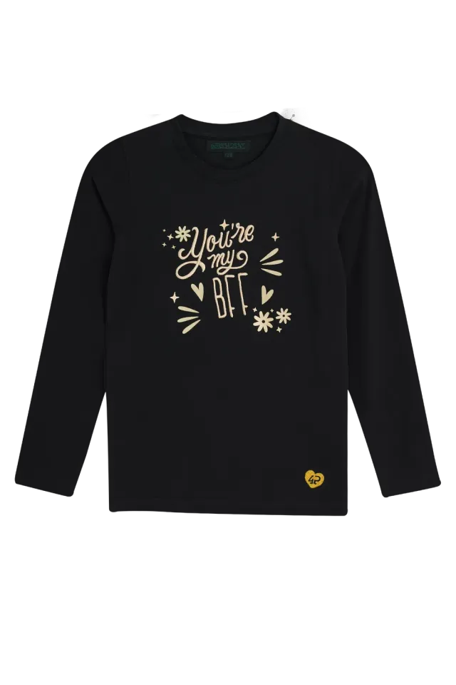 4President Alina longsleeve meisjes zwart BFF