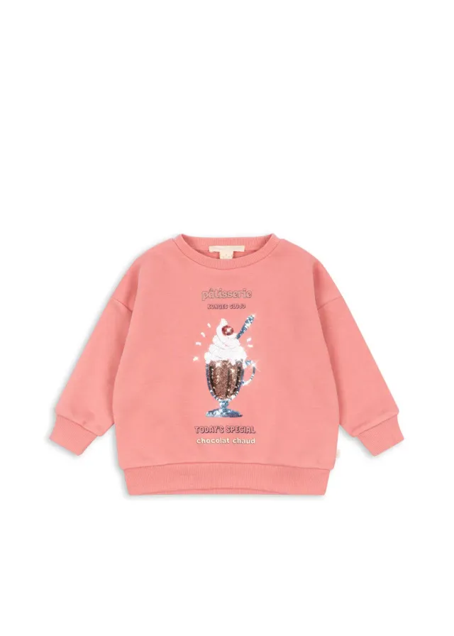 Konges Sløjd Lou Pailletten Sweater peach blossom biokatoen