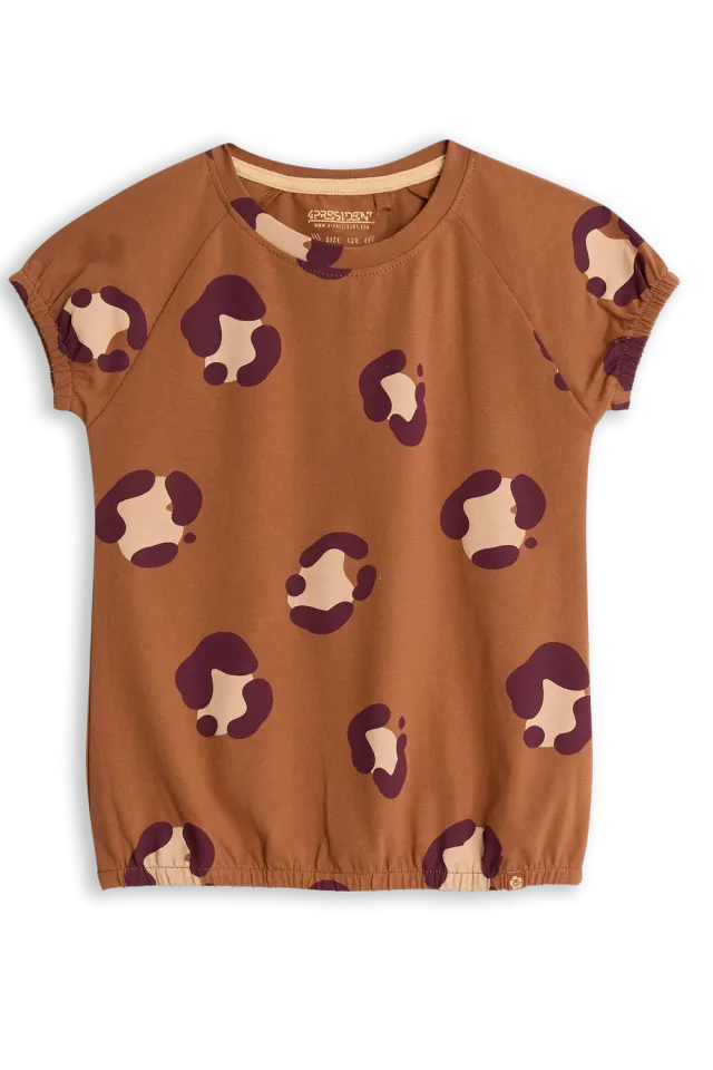 4President Hilde T-shirt luipaard bruin maat 92 katoen
