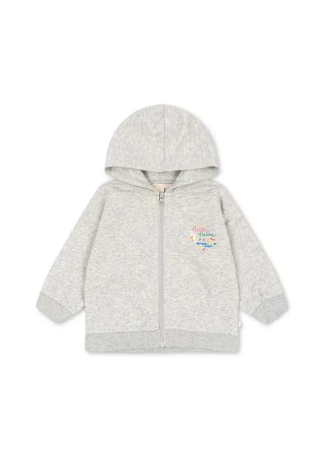Konges Sløjd Lou Pailletten Zip Hoodie grey melange biokatoen