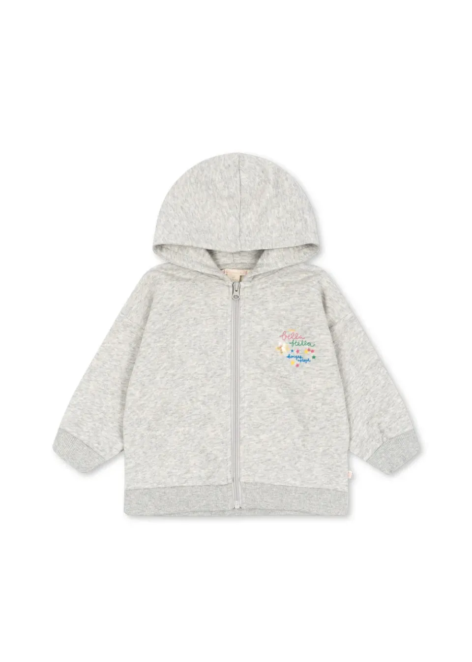 Konges Sløjd Lou Pailletten Zip Hoodie grey melange biokatoen