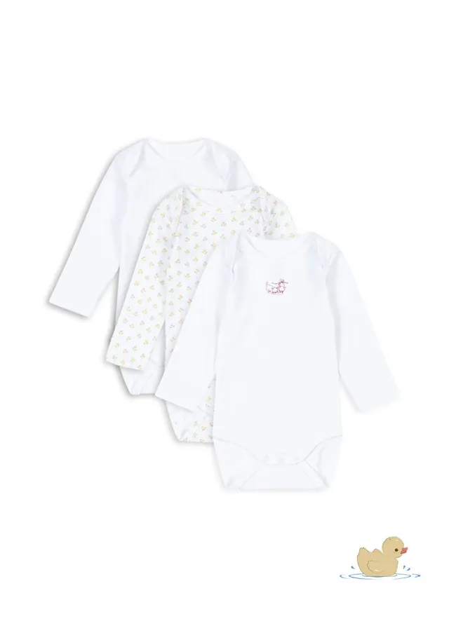 Konges Sløjd Fio romper tuli coeur 3-pack bio