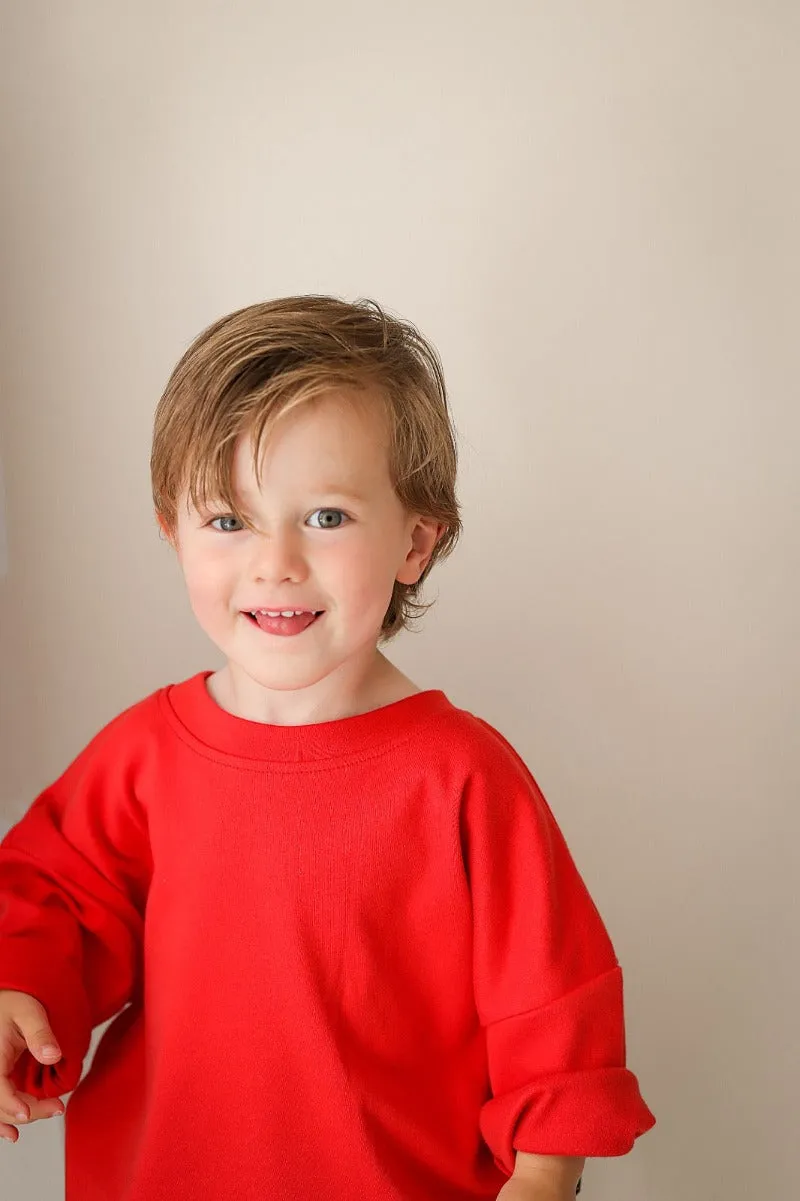 Louloúdi Tus oversized shirt poppy red biokatoen