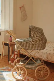 Konges Sløjd Cheeky Poppenwagen Smoke Pine Check Opvouwbaar