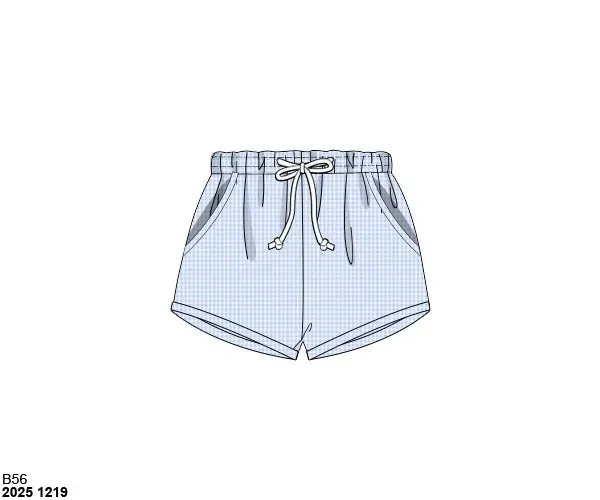 Busy Bee Smocks Boys Mix & Match Blue Gingham short 6M
