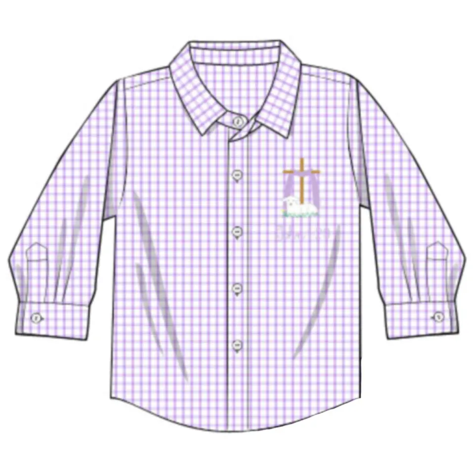 Busy Bee Smocks For God So Loved jongensoverhemd geborduurd
