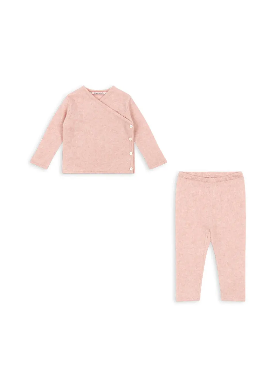 Konges Sløjd Dio babyset kasjmier rose melange 2-delig