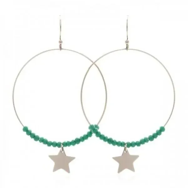Soda Fashion Star hangers groen lichtgewicht oorbellen