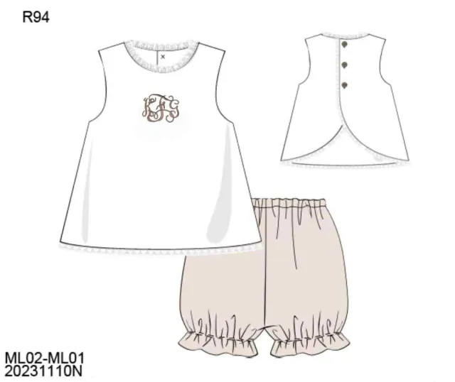 Busy Bee Smocks Muslin Bubble meisjesset 18m KFG mousseline