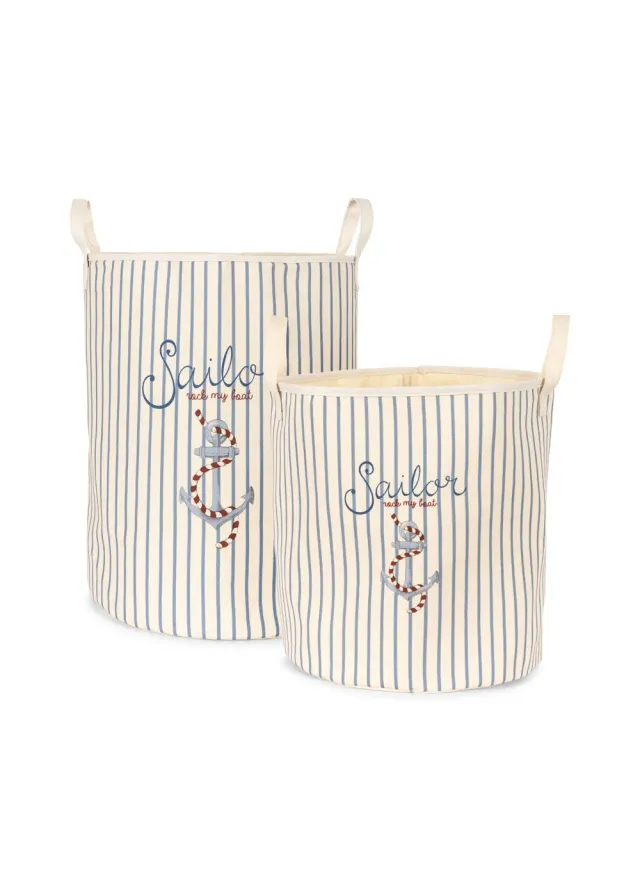 Konges Sløjd opbergmanden sailor stripe 2 stuks katoen