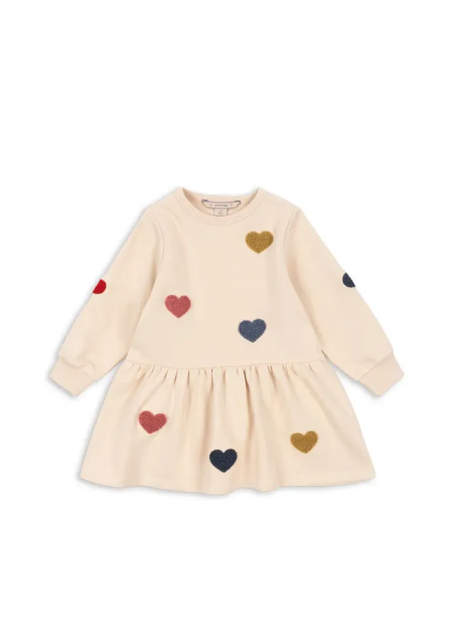 Konges Sløjd Lou Sweat Jurk multi heart biokatoen