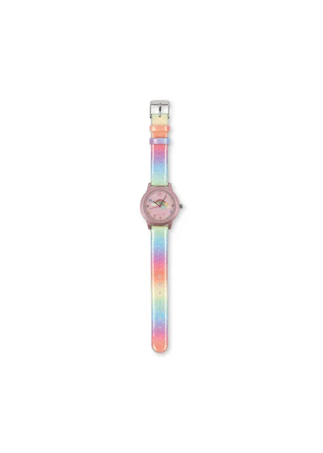Konges Sløjd Regenboog kinderhorloge rainbow glitter waterdicht