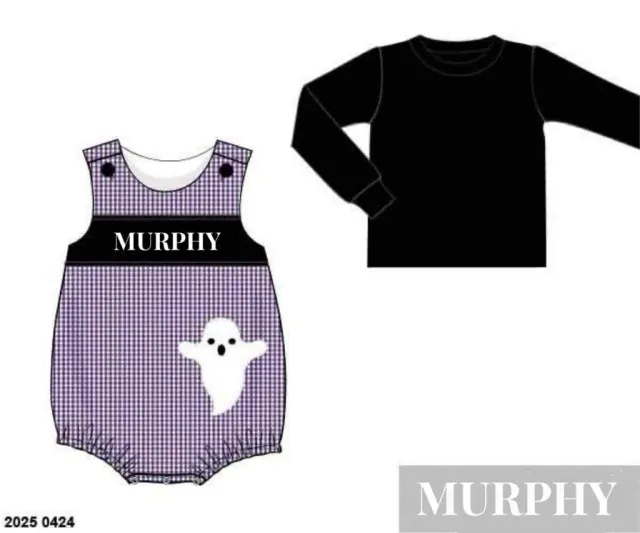 Busy Bee Smocks Halloween bubble 6M Murphy spook geweven