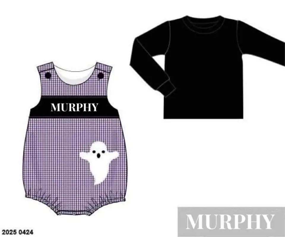 Busy Bee Smocks Halloween bubble 6M Murphy spook geweven