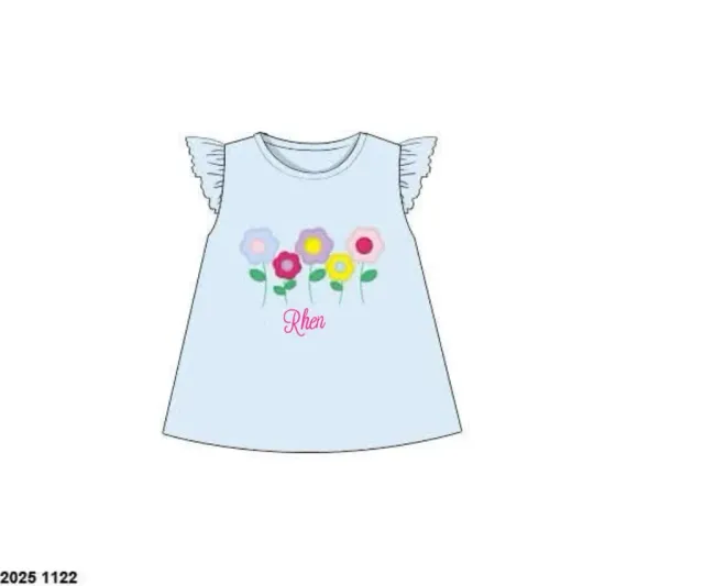 Busy Bee Smocks Garden Party Rhen shirt 4T bloemen