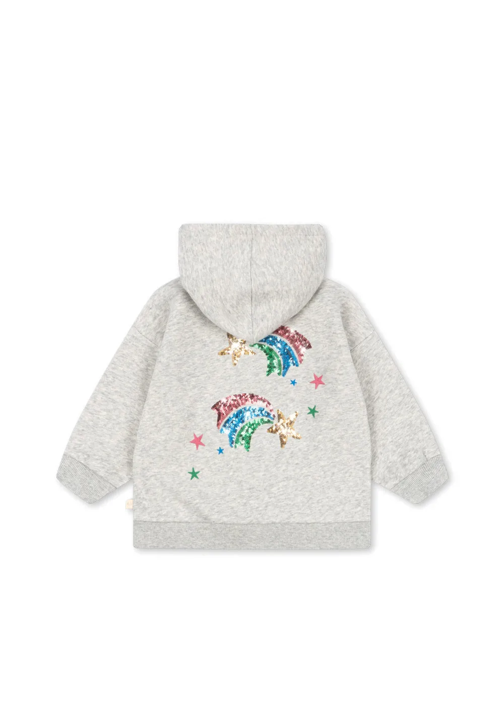 Konges Sløjd Lou Pailletten Zip Hoodie grey melange biokatoen