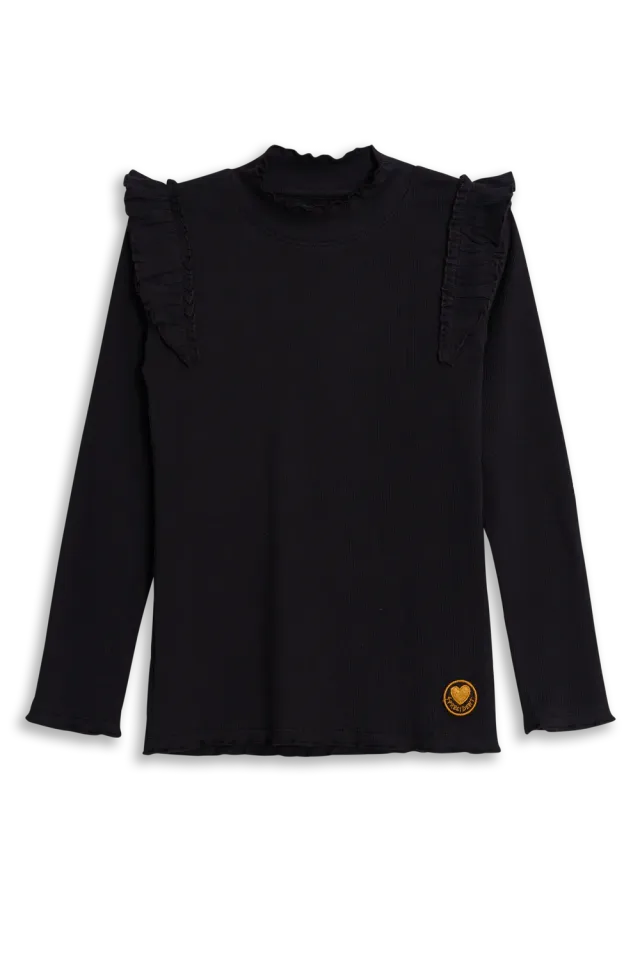 4President Janna Black Beauty longsleeve ruches katoen