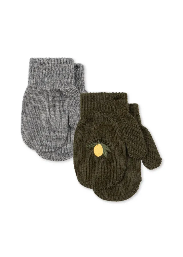 Konges Sløjd Filla wanten 2-pack kombu green wolmix