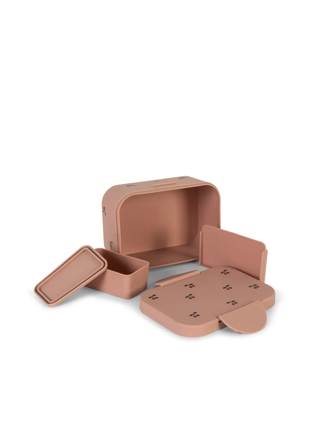 Konges Sløjd Lunchbox broodtrommel cherry pink met snackbakje