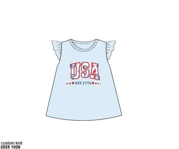 Busy Bee Smocks Patriotic USA shirt meisjes appliqué 12M