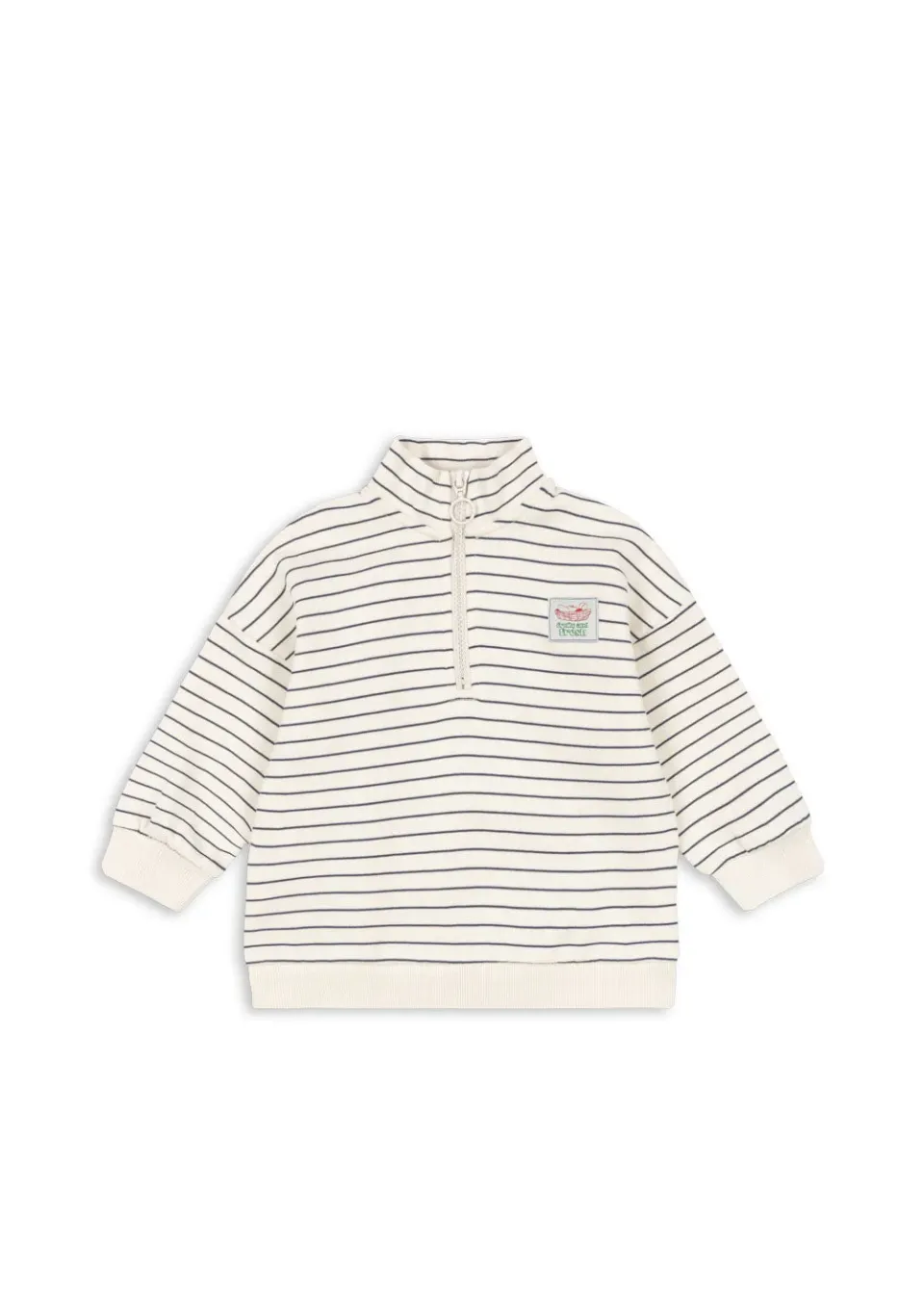 Konges Sløjd Lou Half Zip trui flintstone stripe katoen
